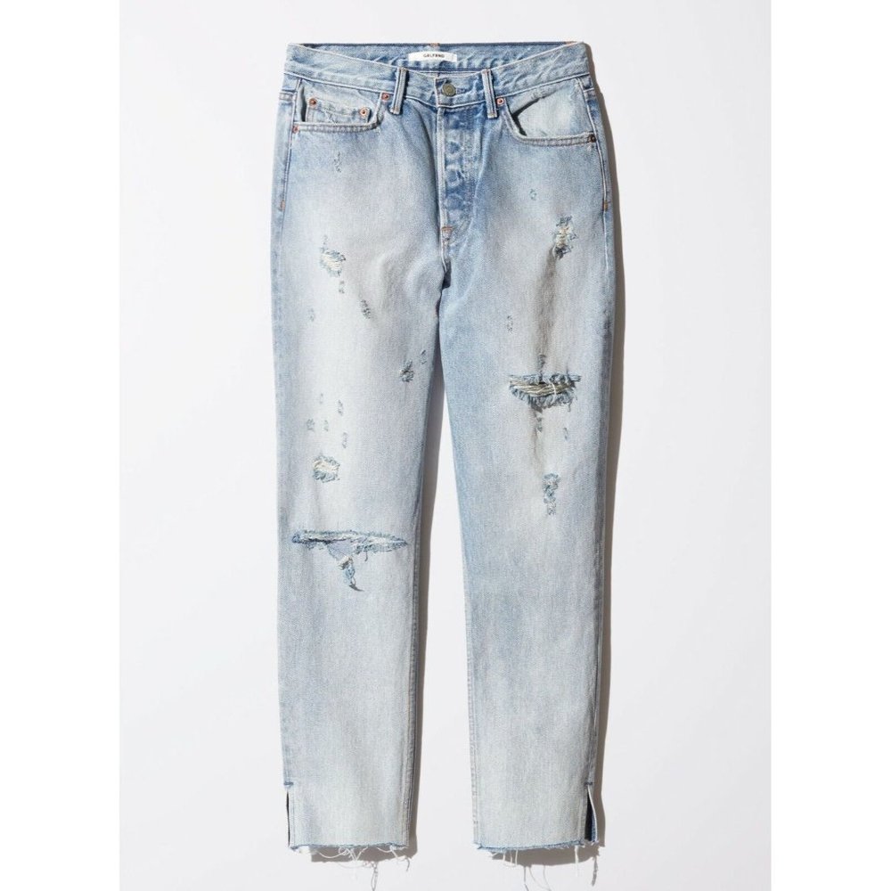$247 GRLFRND Karolina Button Fly Don't Cry Daddy High Waist Denim Jeans ( 32 )